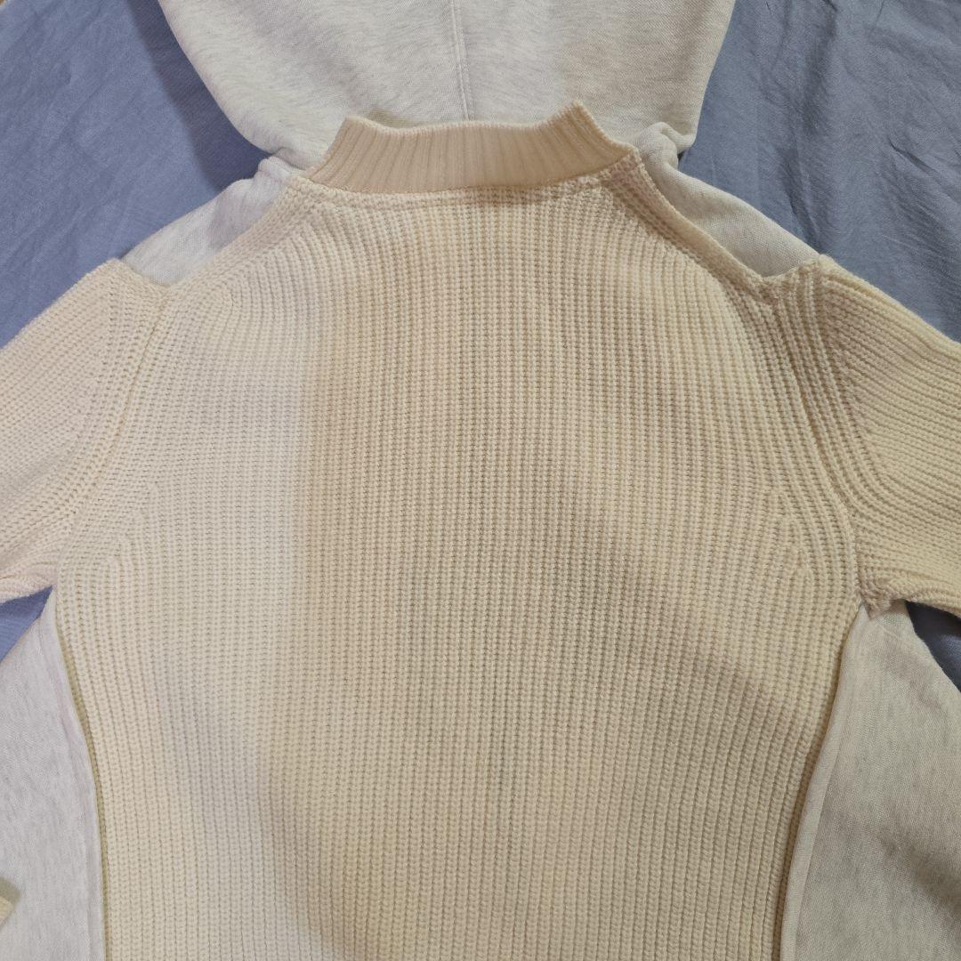サカイsacai バックニットジッパー付きフード パーカー