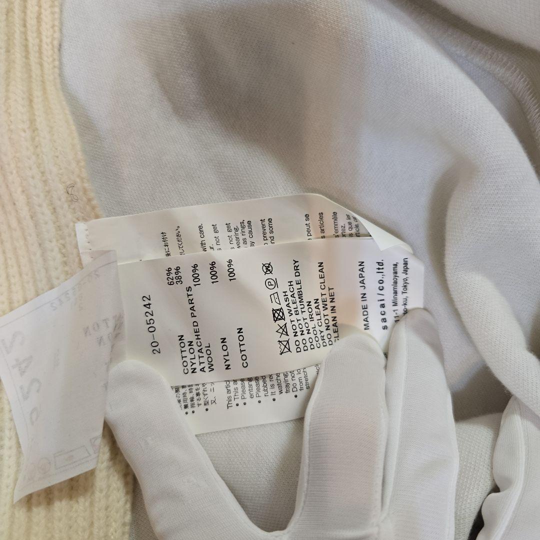 サカイsacai バックニットジッパー付きフード パーカー