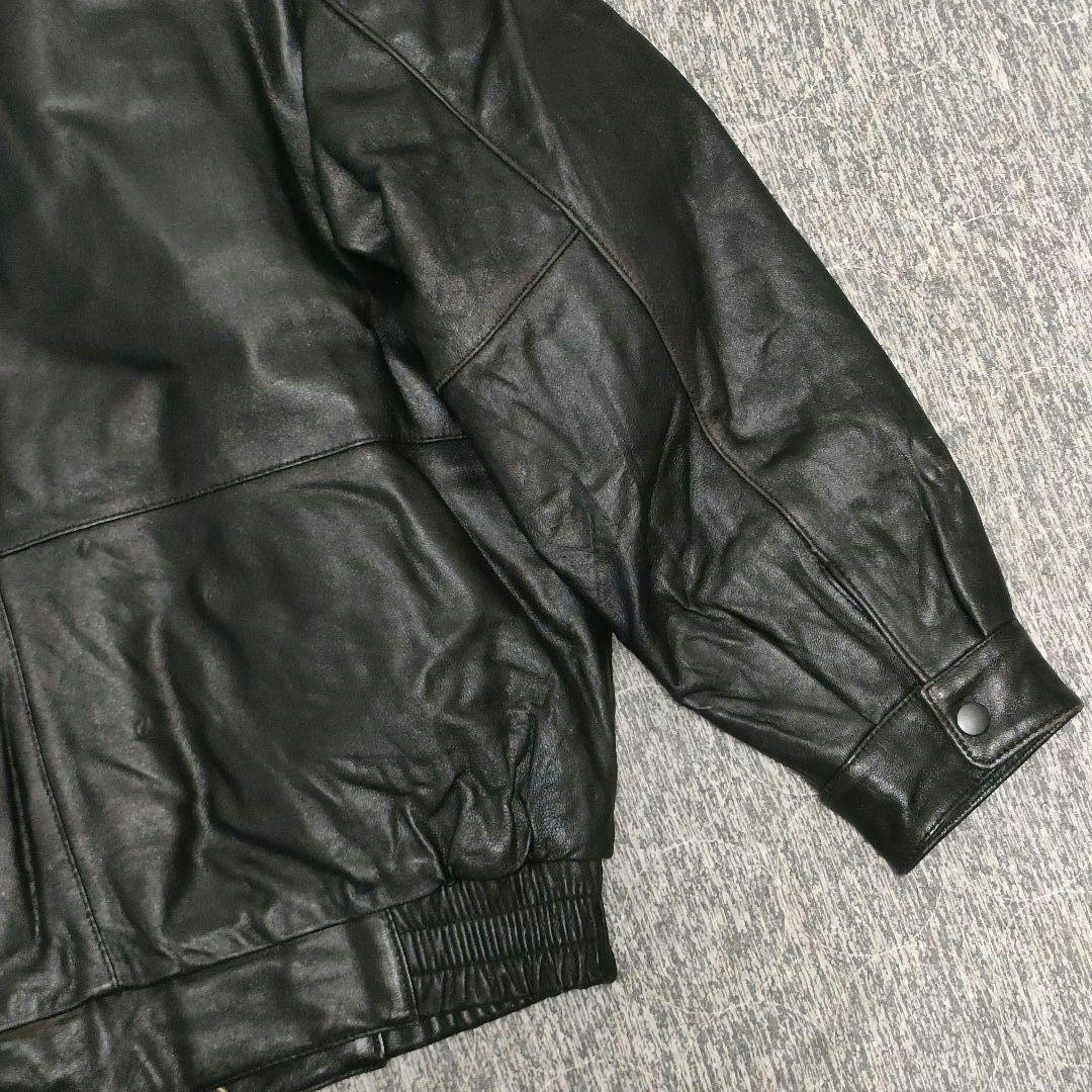 90s Vintage フライトジャケット A-2 短丈 黒 本革 レザー M