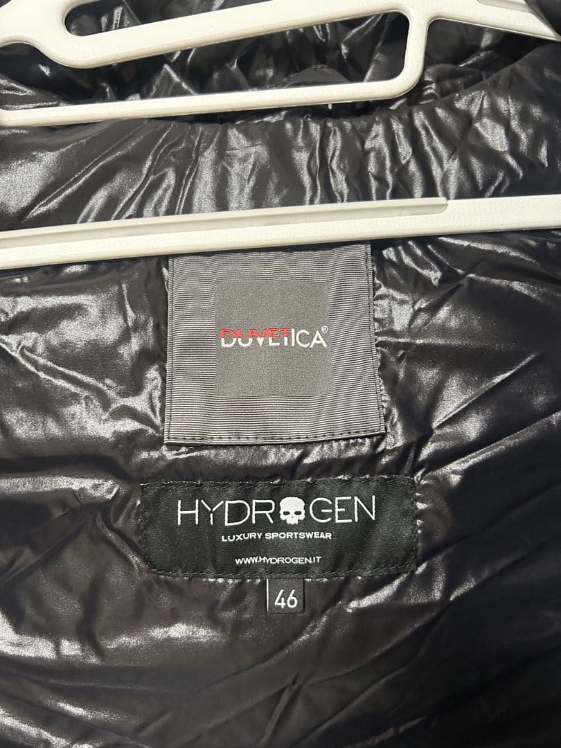 HYDROGEN フード付きダウンベスト グレー