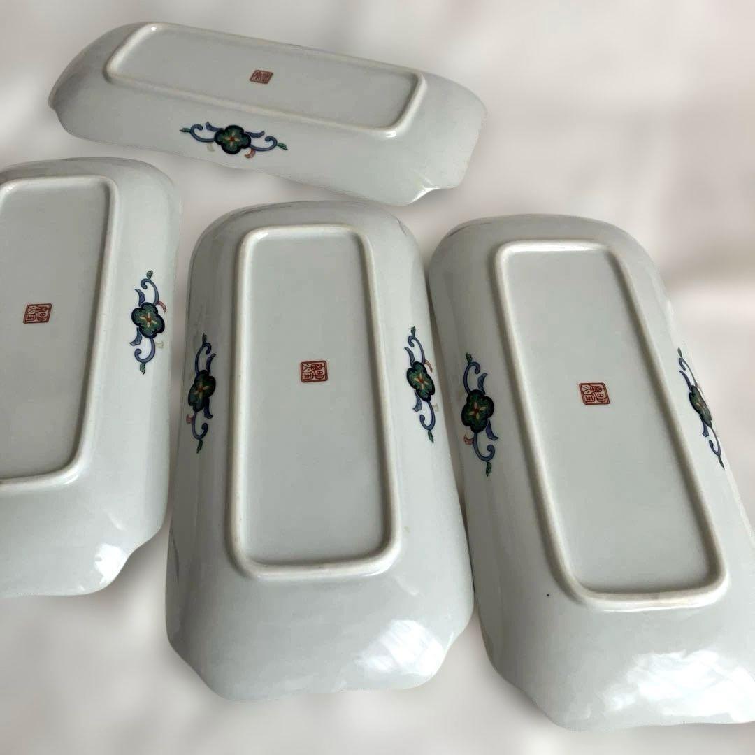 【新品未使用】第一陶器　明宝窯　金彩花鳥　焼物皿　長皿　五客揃