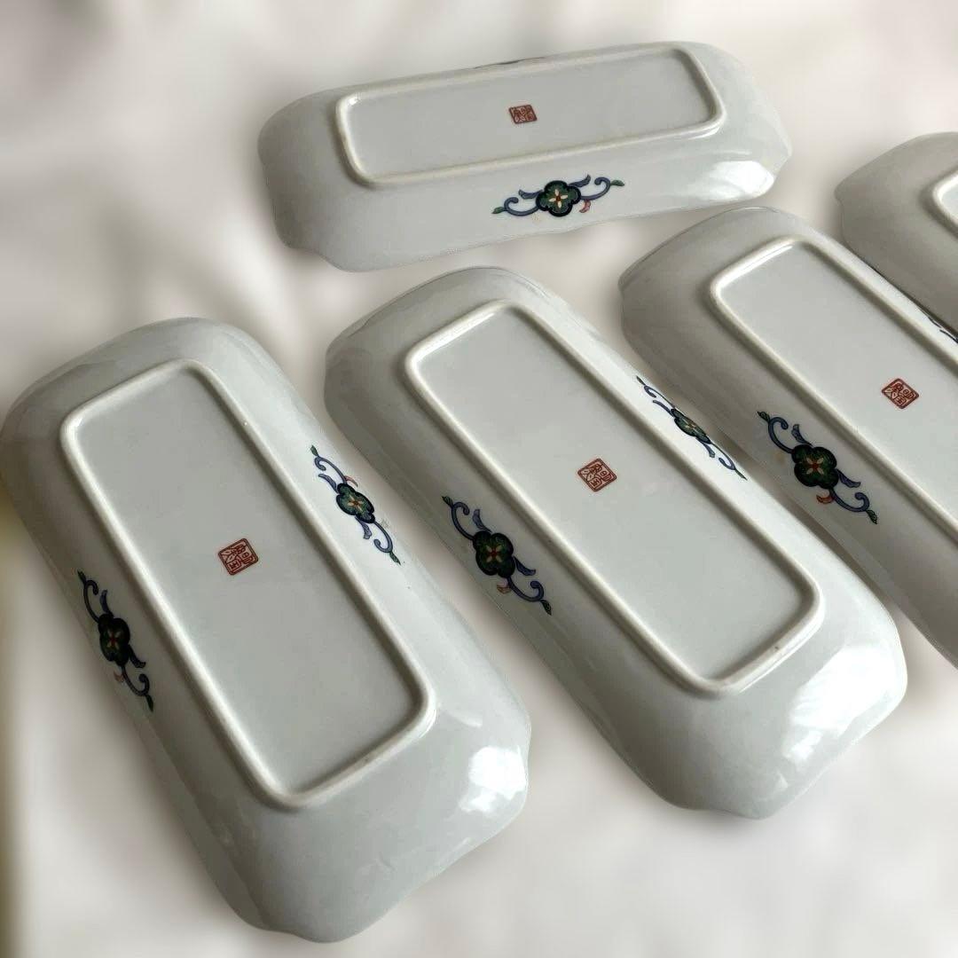 【新品未使用】第一陶器　明宝窯　金彩花鳥　焼物皿　長皿　五客揃