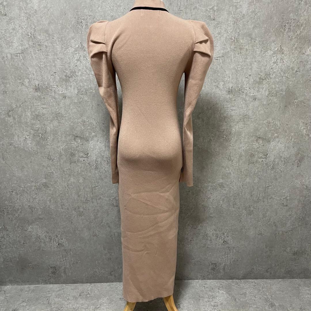 LILY BROWN 新品 ニットワンピース ロング パフスリーブ 定価1.7万