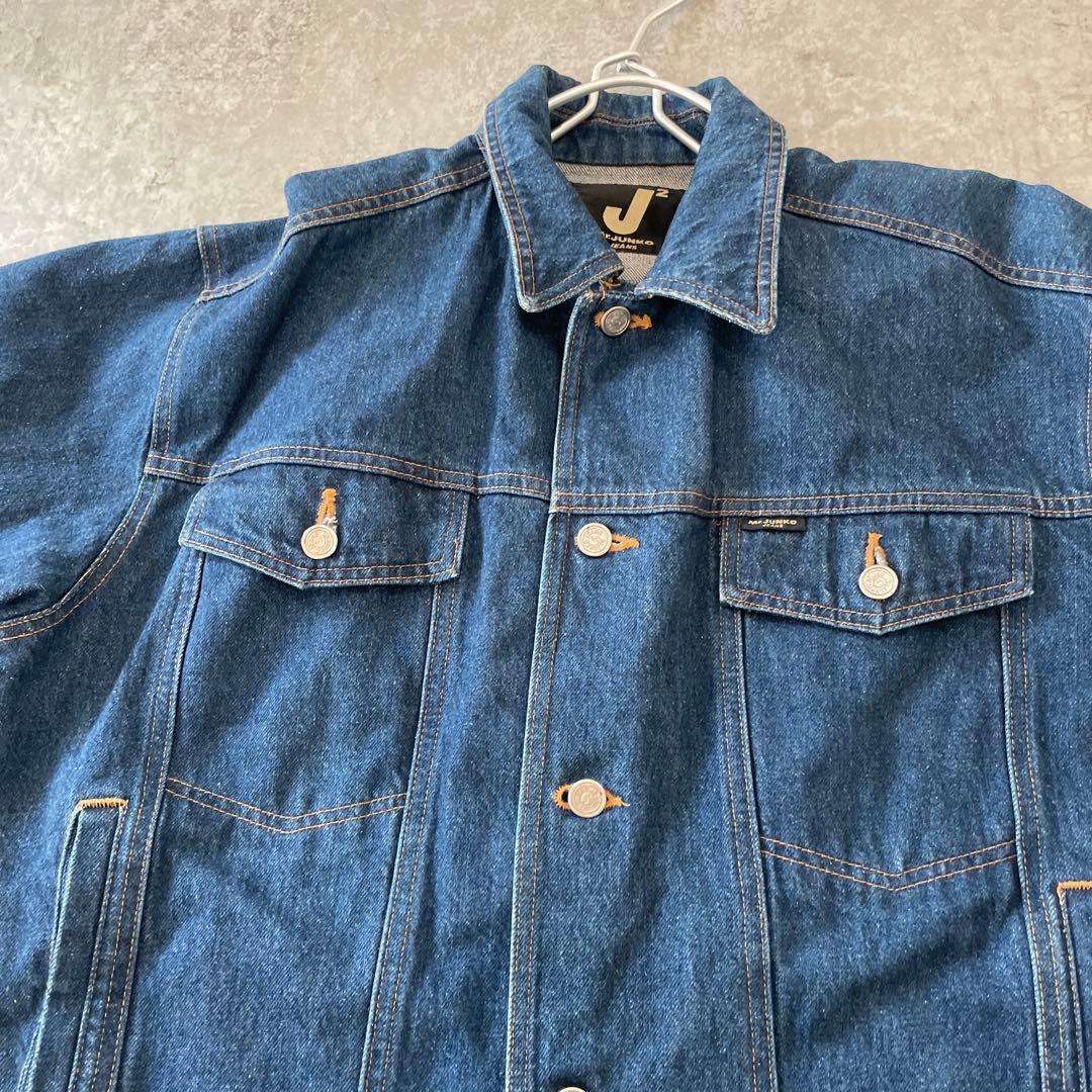 90s ミスタージュンコ　デニムジャケット 背面刺繍 インディアン　L XL