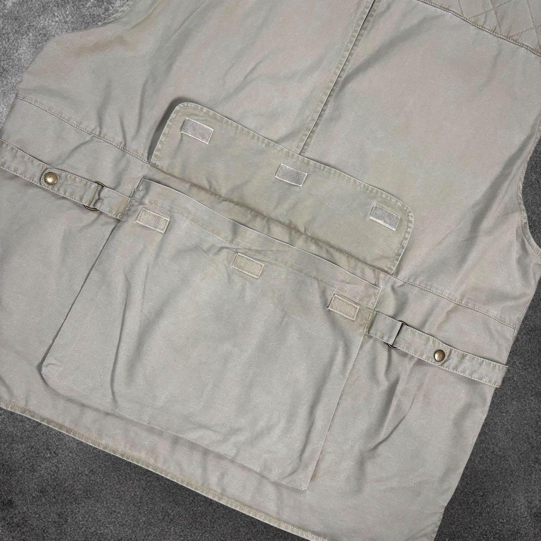 【希少】Woolrich90sフィッシングベスト2XLカーキフェード　ビンテージ