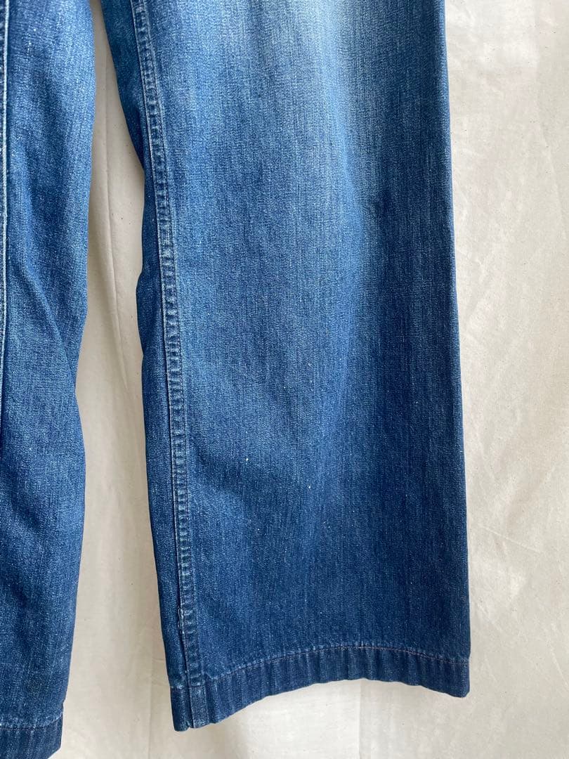 【 US NAVY 】 40s デニム 巻きパンツ ヒゲ グッドサイズ