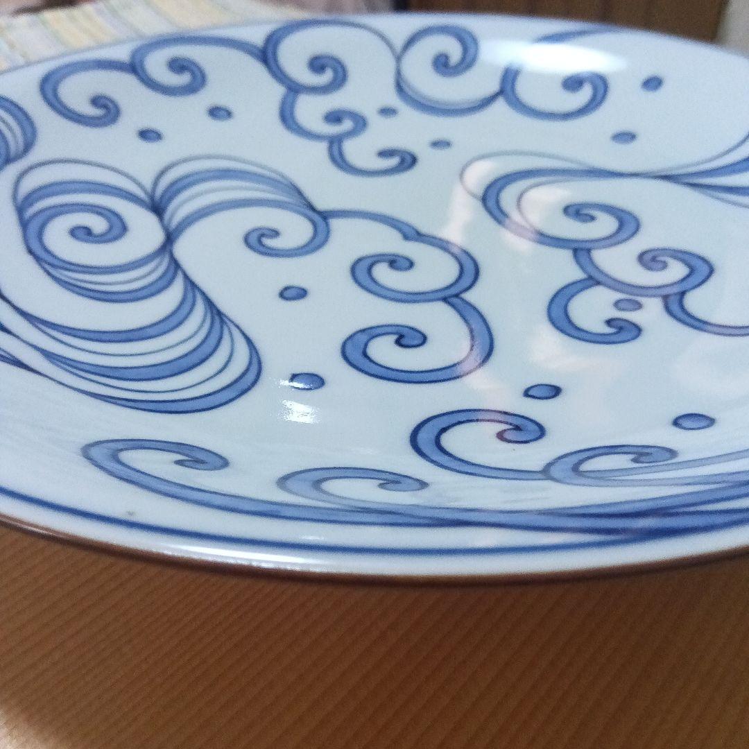 染付波紋八寸皿　五客