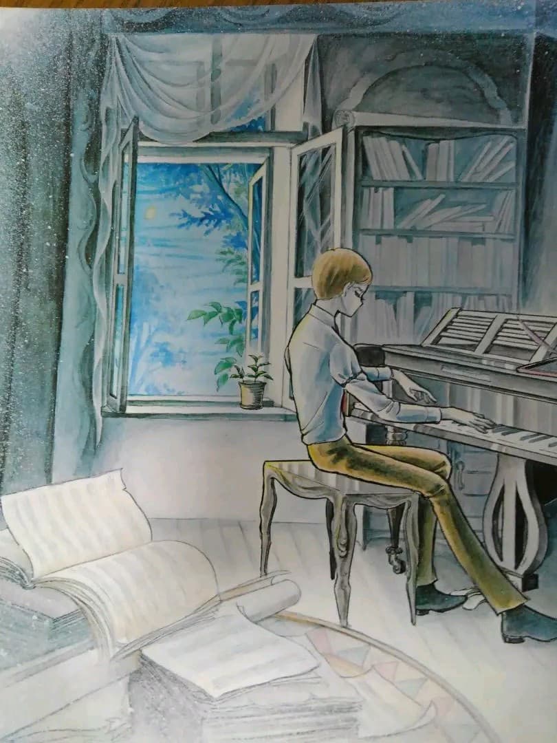 竹宮恵子　再現扉絵イラスト