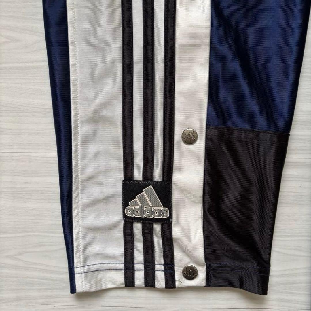 【美品】adidas アディダス ネイビー スナップボタン トラックパンツ L