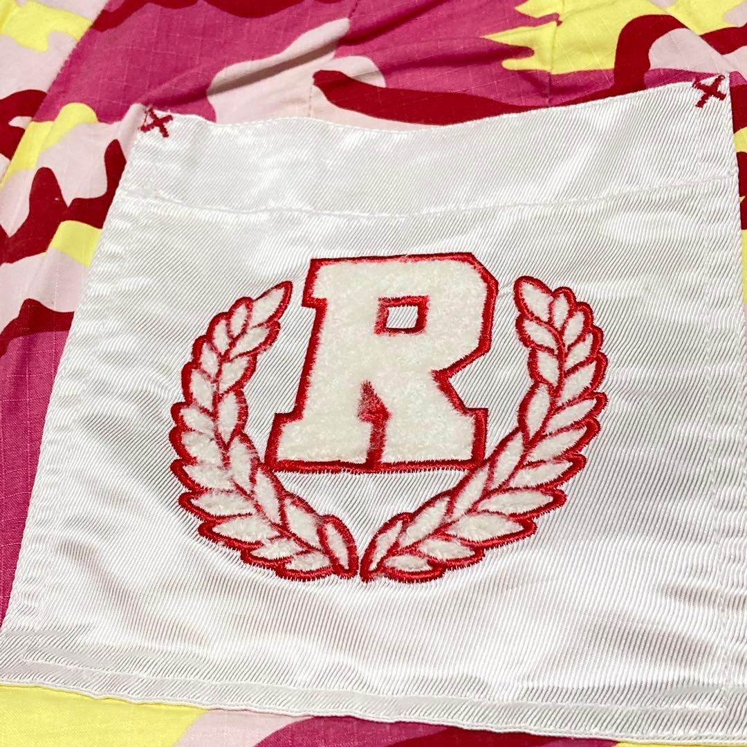 ラッセルノ カモフラ柄ハーフパンツ ロゴワッペン 刺繍ポケット ゴルフパンツ