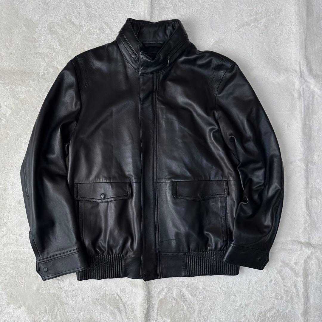BURBERRY バーバリー ノバチェック レザージャケット シングル ブラック