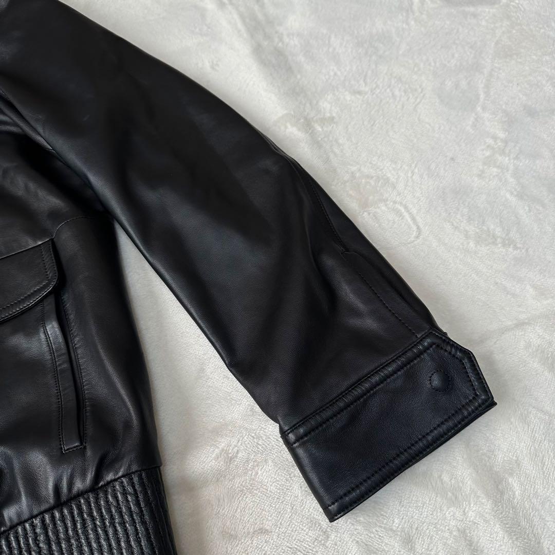 BURBERRY バーバリー ノバチェック レザージャケット シングル ブラック