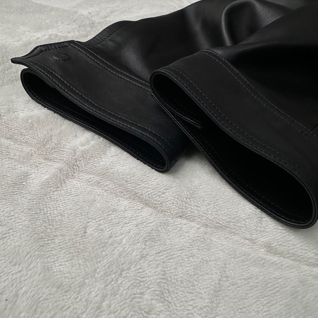 BURBERRY バーバリー ノバチェック レザージャケット シングル ブラック