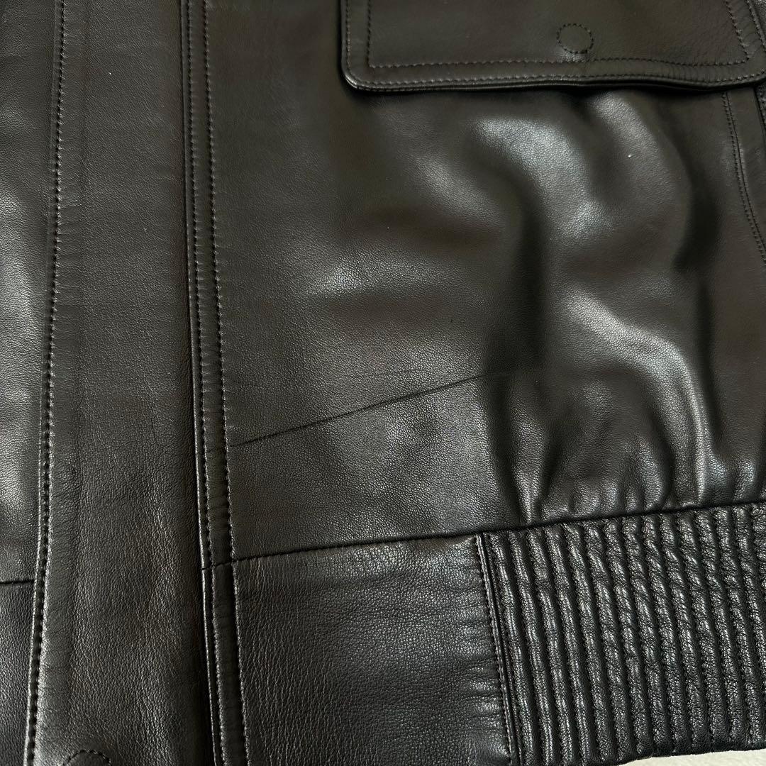 BURBERRY バーバリー ノバチェック レザージャケット シングル ブラック