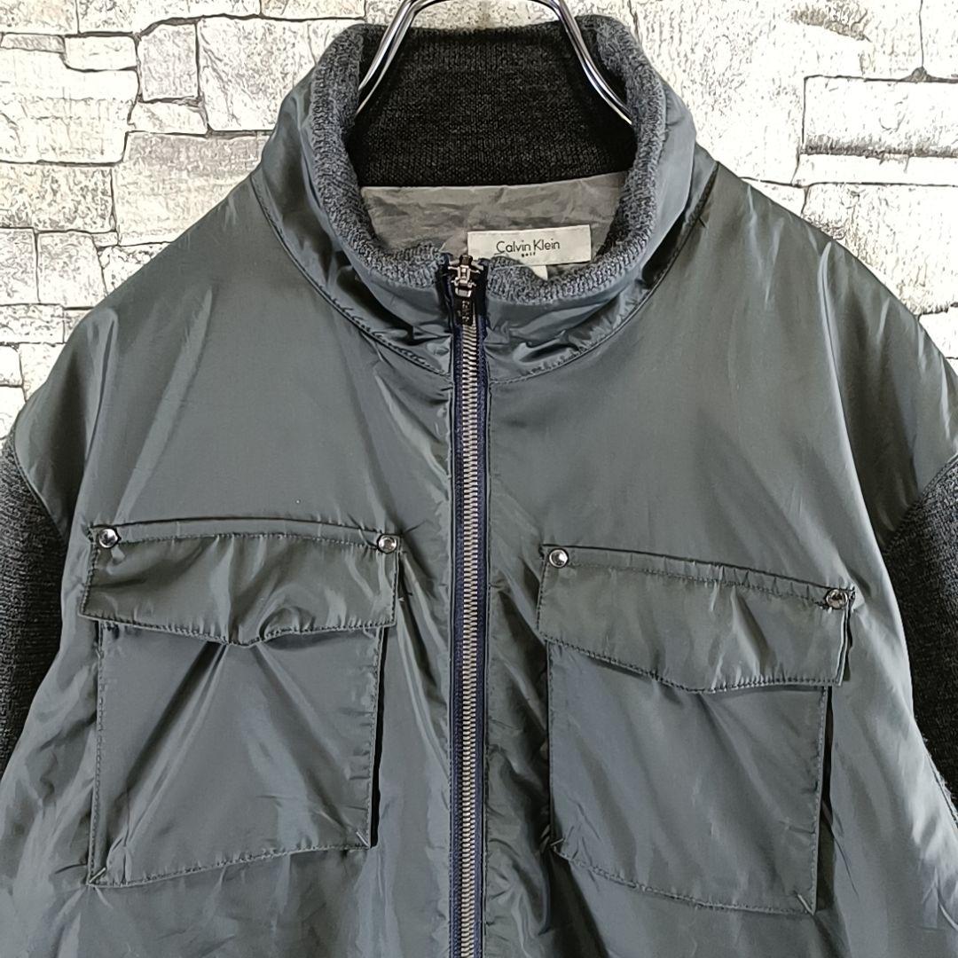 希少✨カルバンクライン ゴルフ ナイロン×ニットギミックドッキングJKT XL