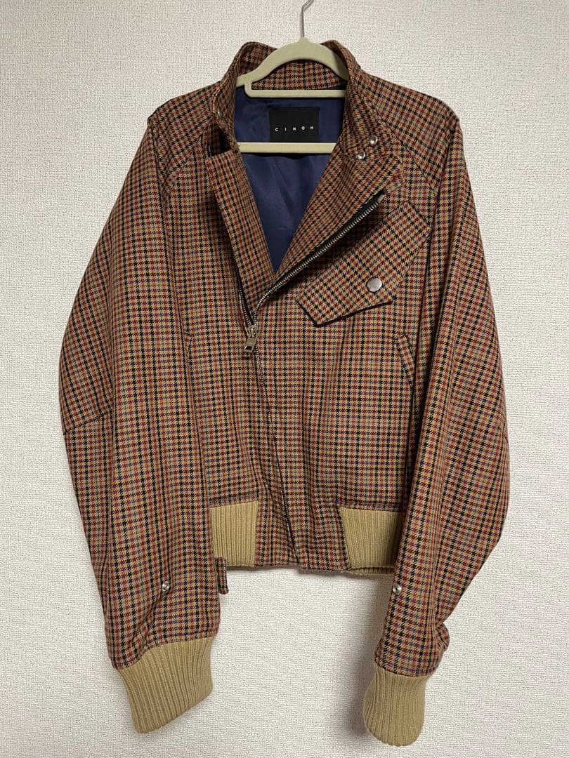 CINOH チノ　18AW メンズ　チェック柄　ドリズラー　ショート丈ジャケット