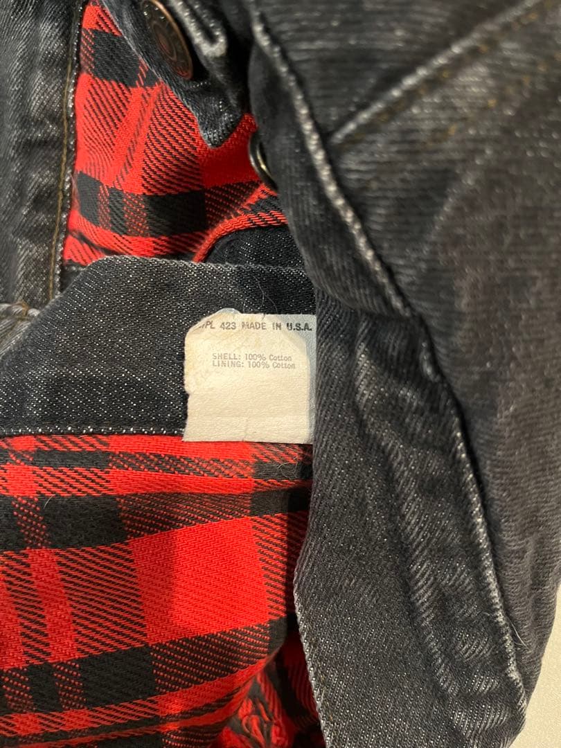 【先染めブラック】80s Levi's 70411 ネルライナー ブラック
