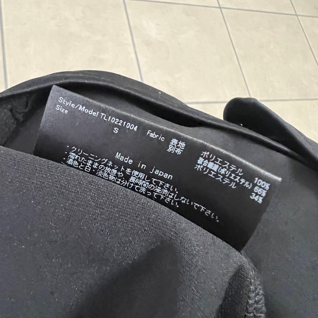 TFW49 ティエフダブリュー　ワンピース　モックネック　ロゴ　黒　S