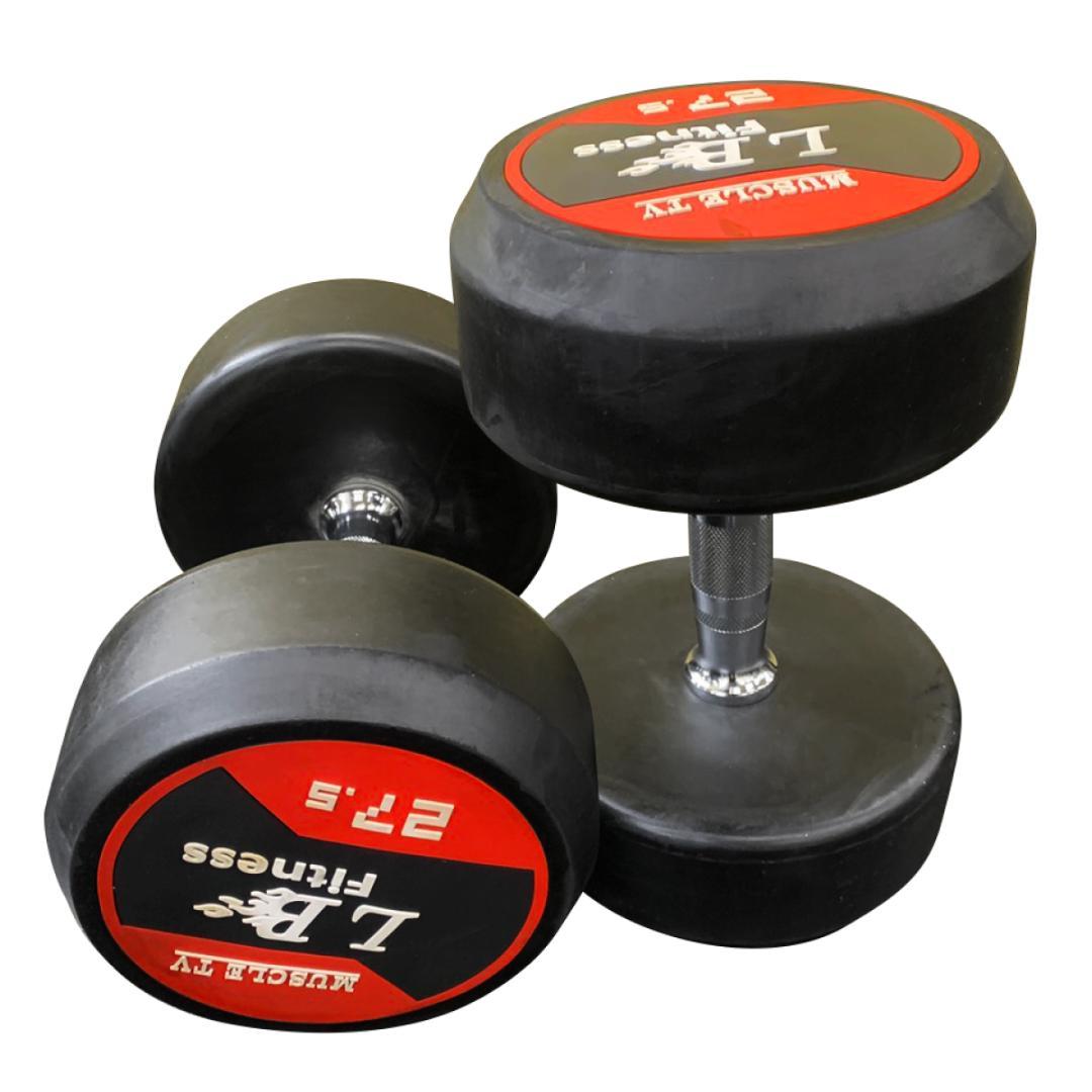 未使用ですが痛みありの為半額 　ラバー ダンベル 27.5kg×2個