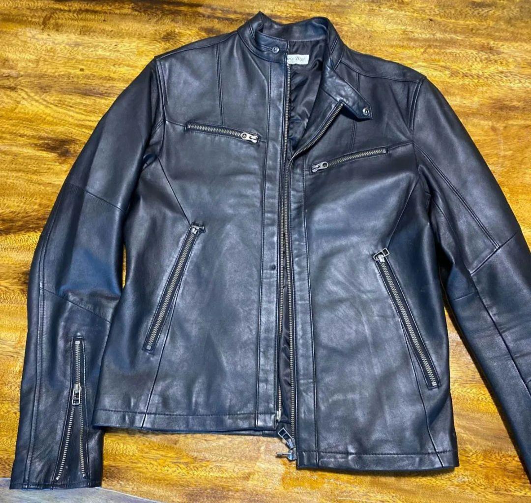 Men's Bigi メンズ レザージャケット ライダースジャケット ブラック