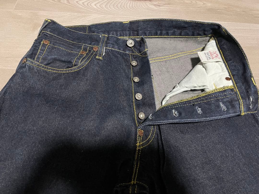 サイズ32 虎 金刺繍 青耳 1930 美品 濃紺 エヴィス エビス