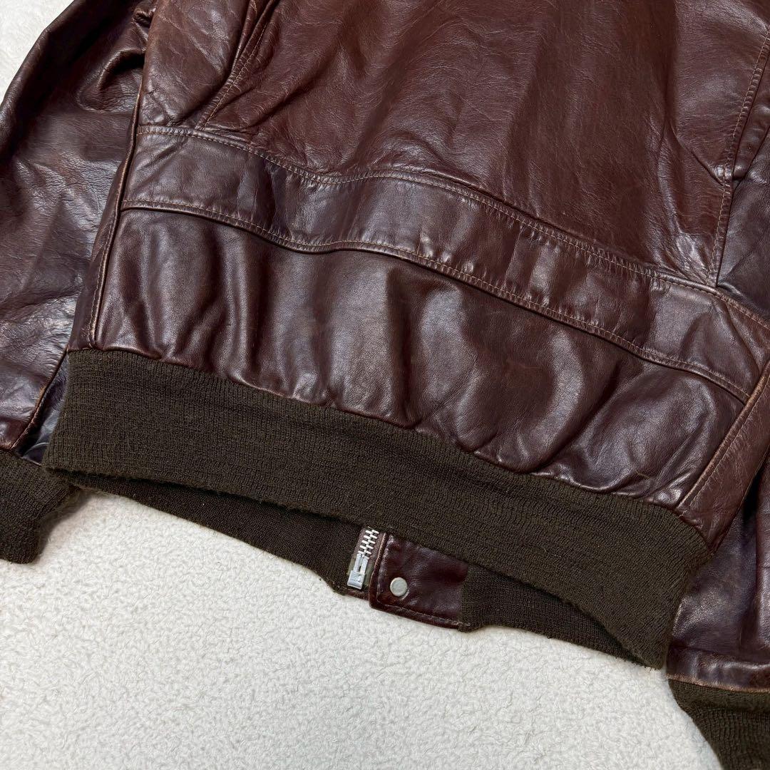 80s L相当 SCHOTT A-2 ボアライナー 2way レザージャケット