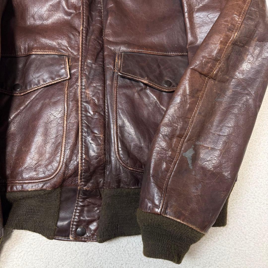 80s L相当 SCHOTT A-2 ボアライナー 2way レザージャケット