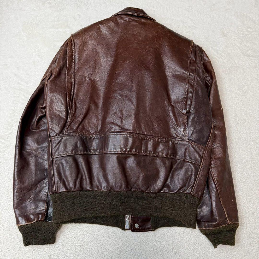 80s L相当 SCHOTT A-2 ボアライナー 2way レザージャケット