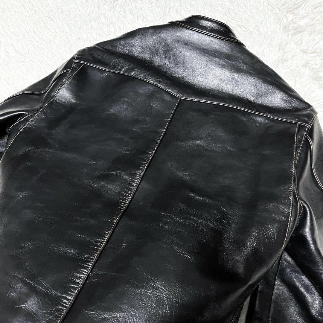 極美品 トイズマッコイ レザージャケット ホースハイド 馬革 シングルライダース