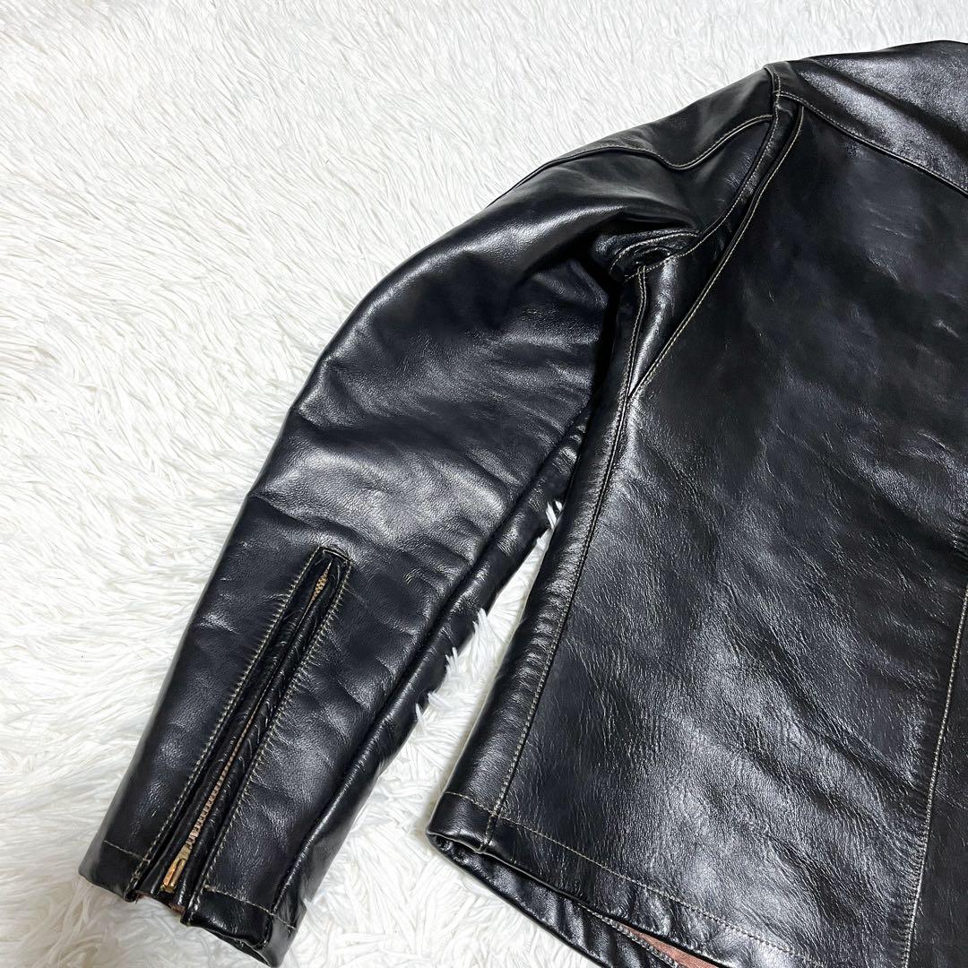 極美品 トイズマッコイ レザージャケット ホースハイド 馬革 シングルライダース