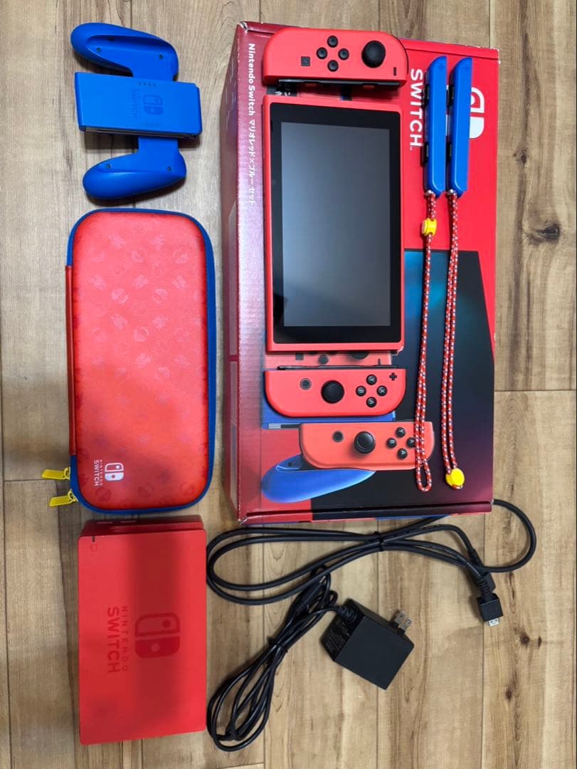 【美品】Nintendo Switch 本体 マリオレッド×ブルーセット