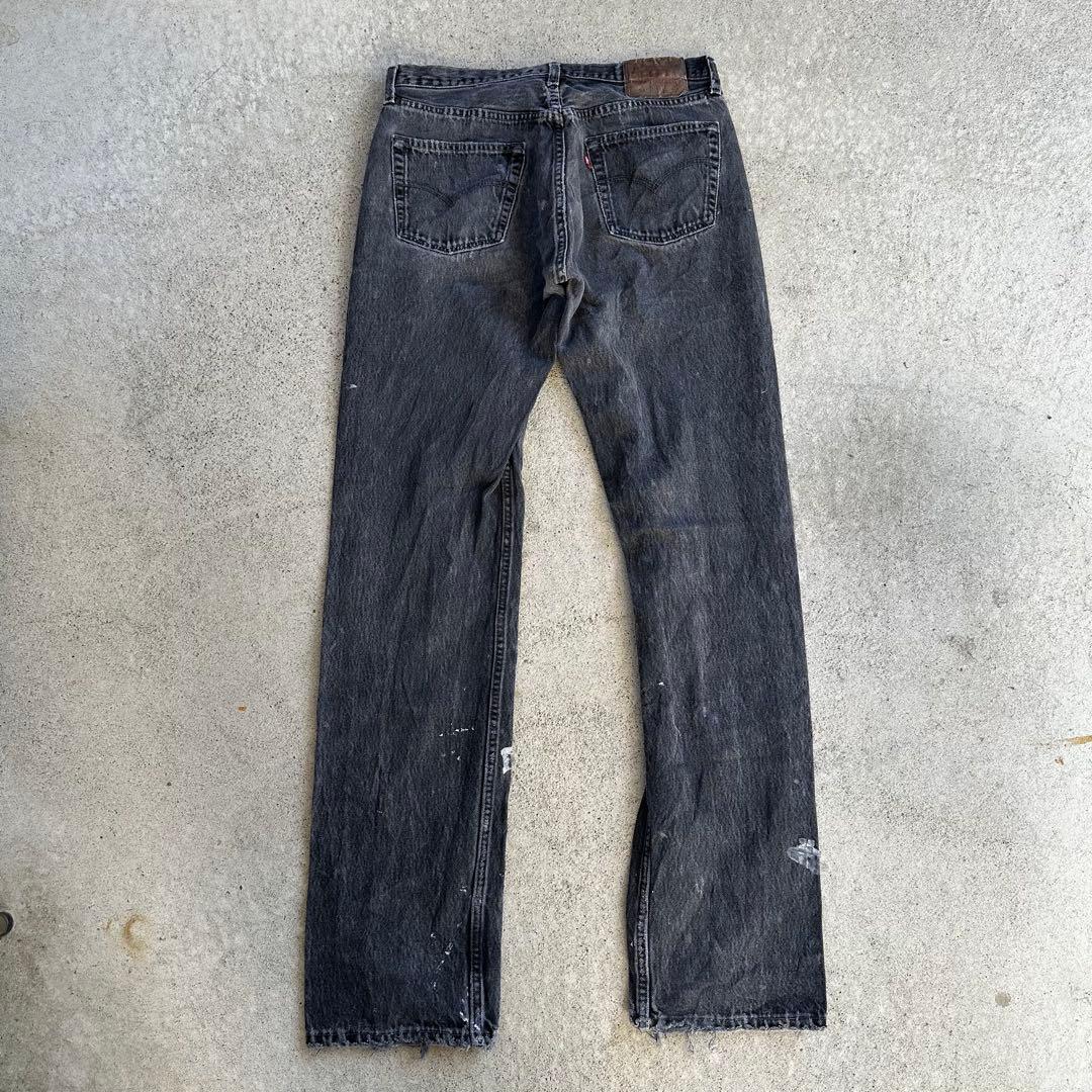 90s Levi's ブラックデニム 後染め　501 USA製　553番　99年