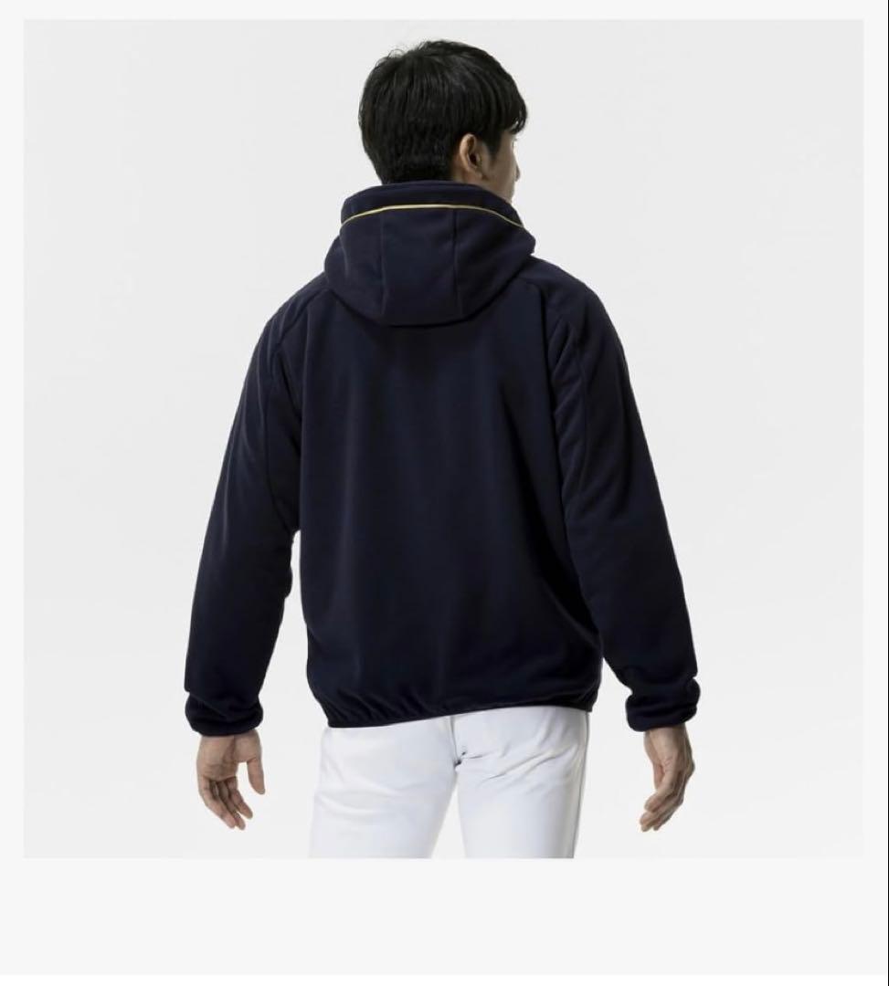 【ミズノプロ】フリースフーディ(厚手) ネイビー　サイズO