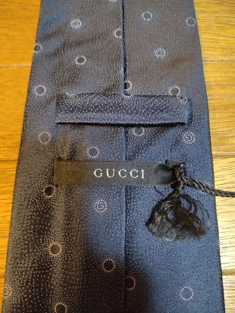 【新品未使用】GUCCI グッチ シルクネクタイ ネイビー