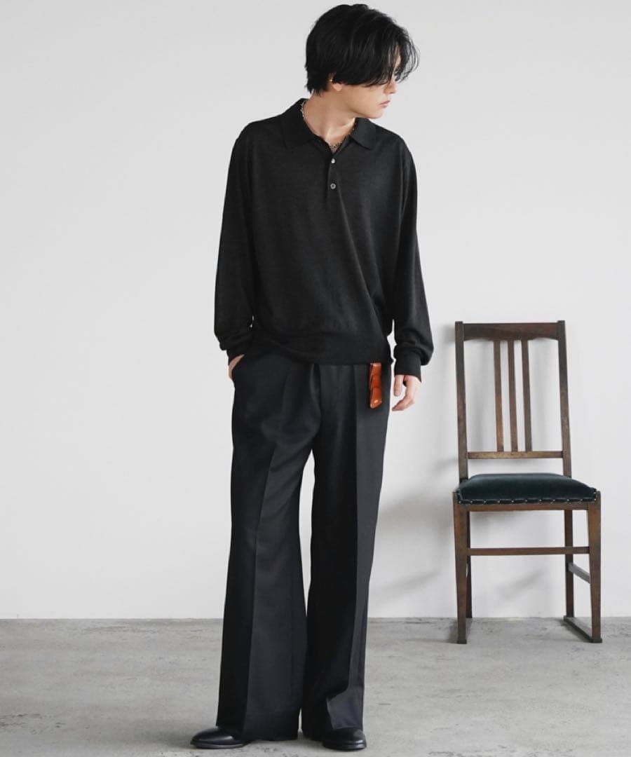 Llife KERSEY FLARE SLACKS Lサイズ