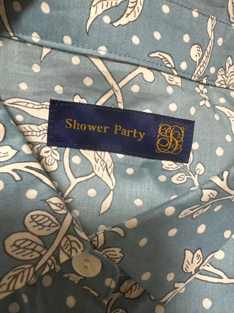 【タグなし未使用】Shower Party 花柄シャツワンピース 七分袖