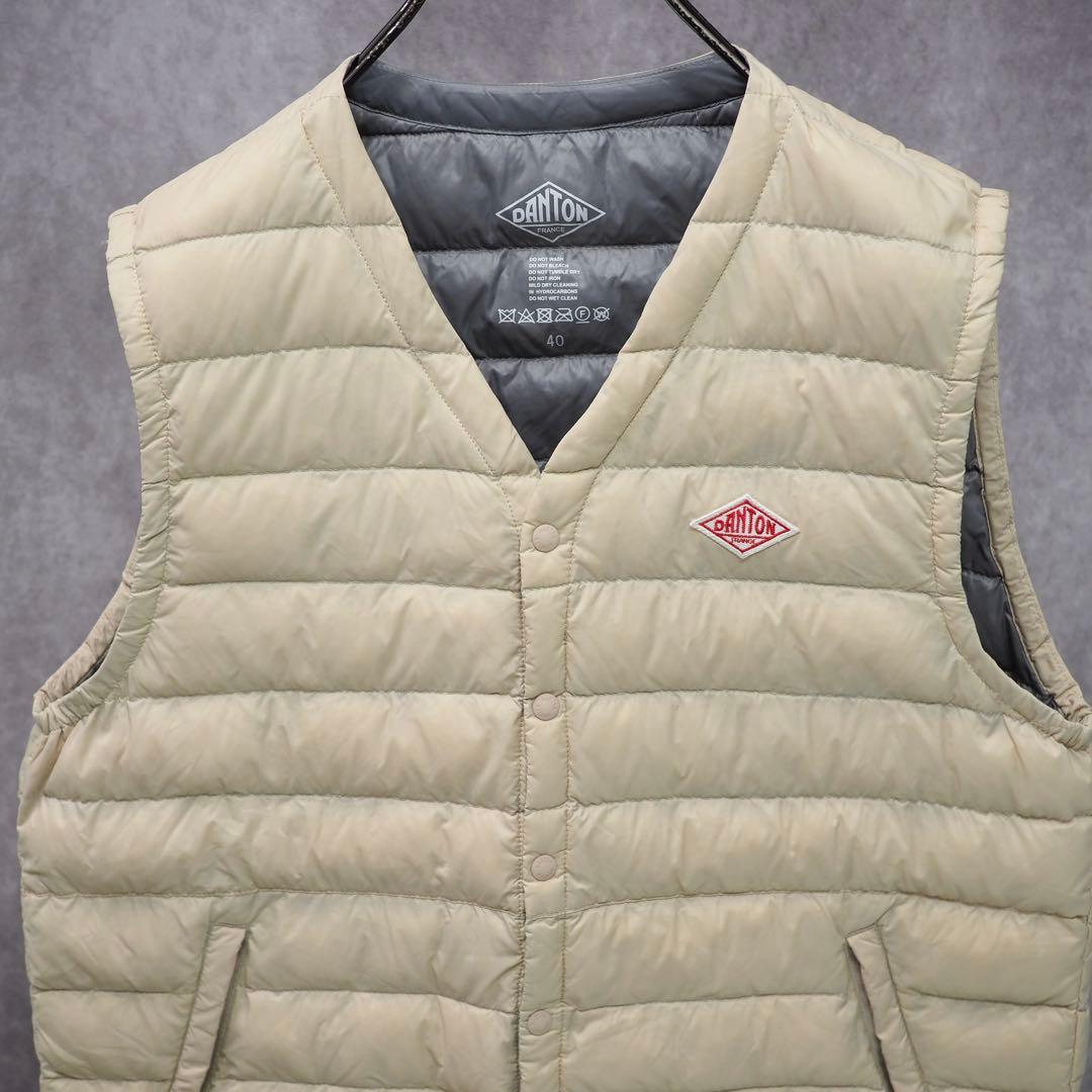 DANTON｜17AW インナーダウンベスト（40・アイボリー)