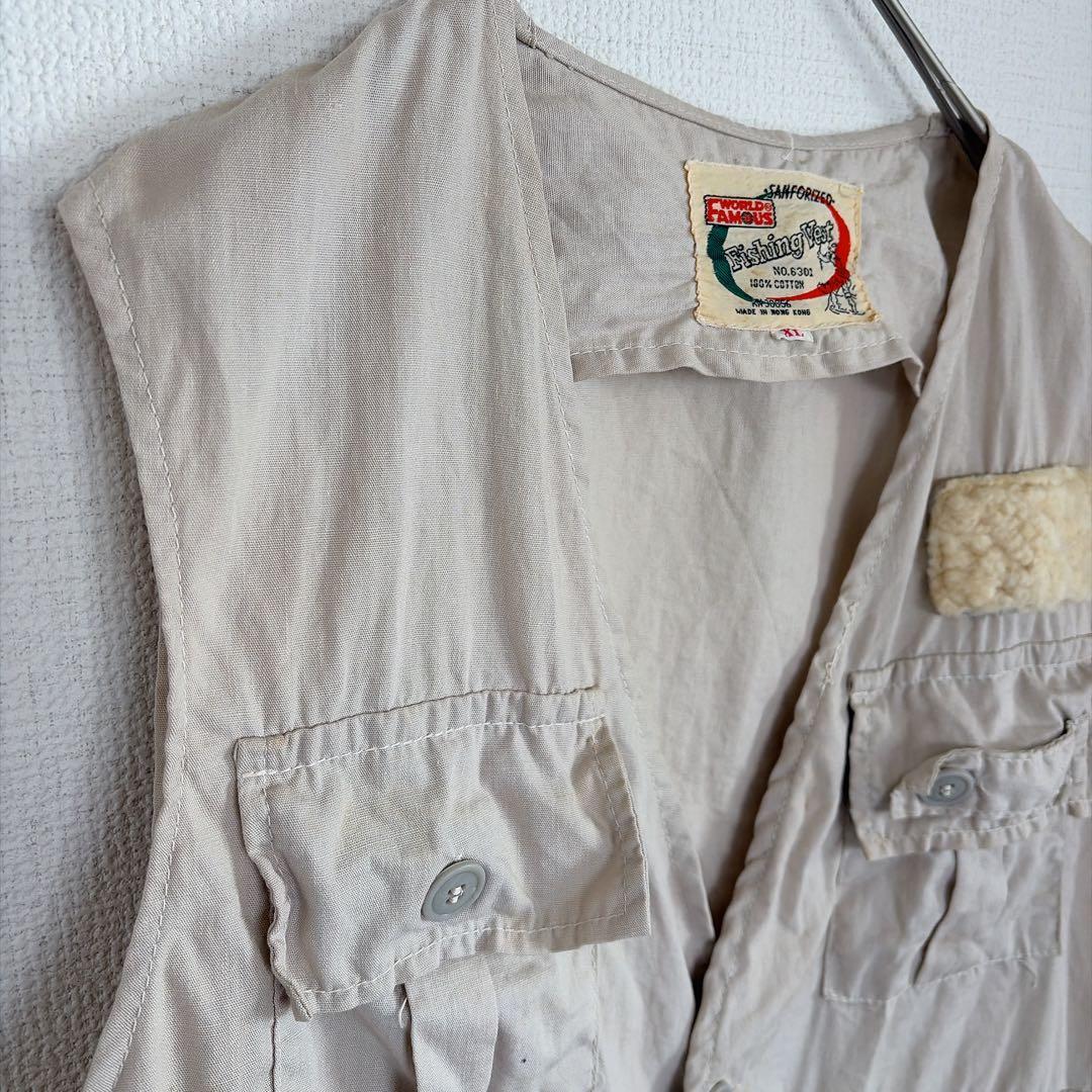 WORLD FAMOUS Fishing Vest 【XL】ベージュ　ベスト