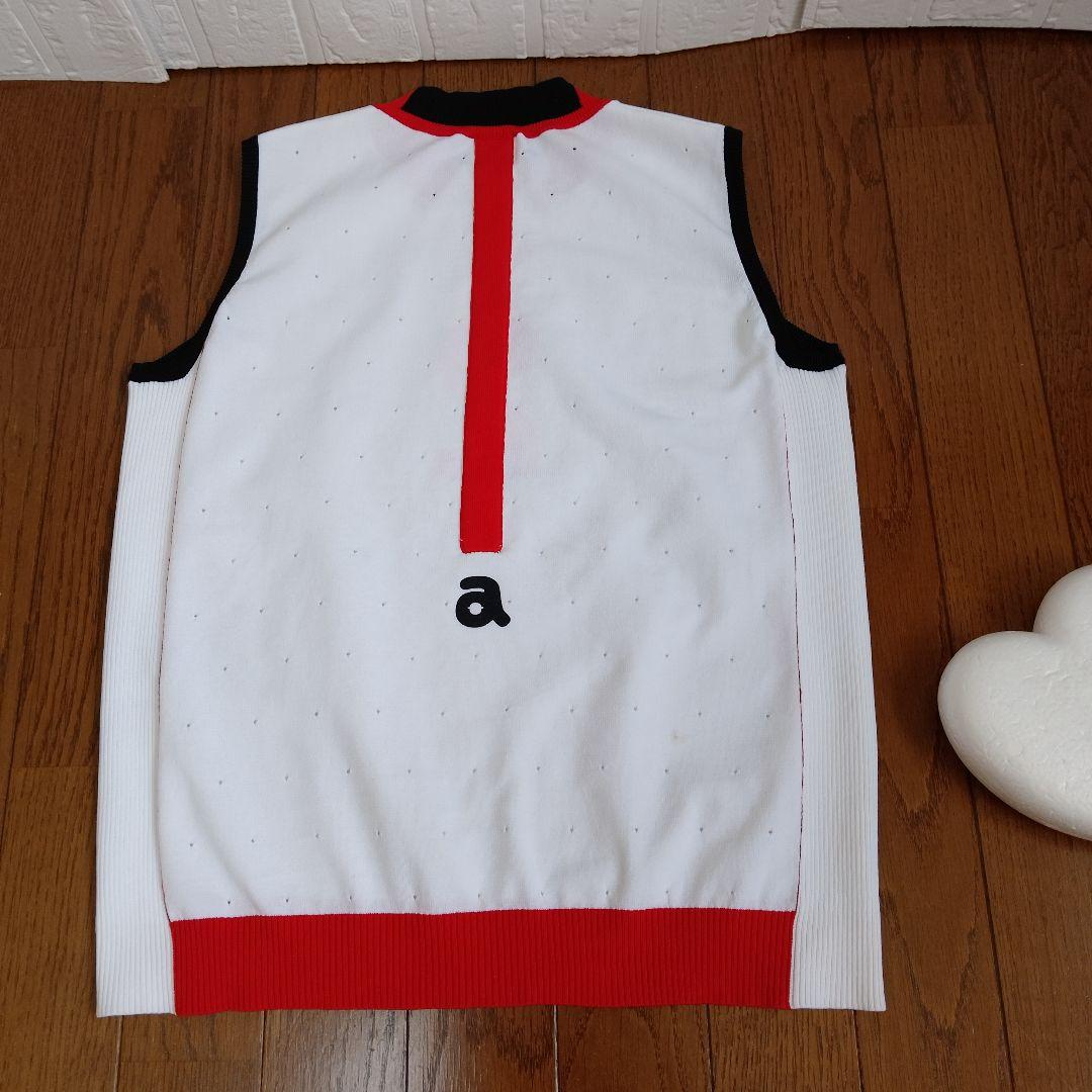 archivio golfノースリーブベスト レディースサイズ　M（38）白/赤
