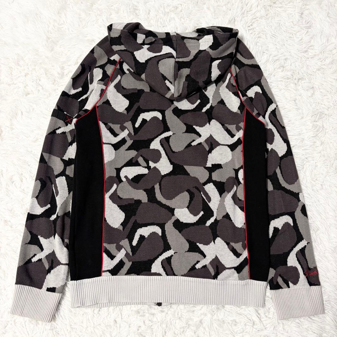 【美品】ラッセルノ カモフラ ニットジップパーカー メンズ L サイズ