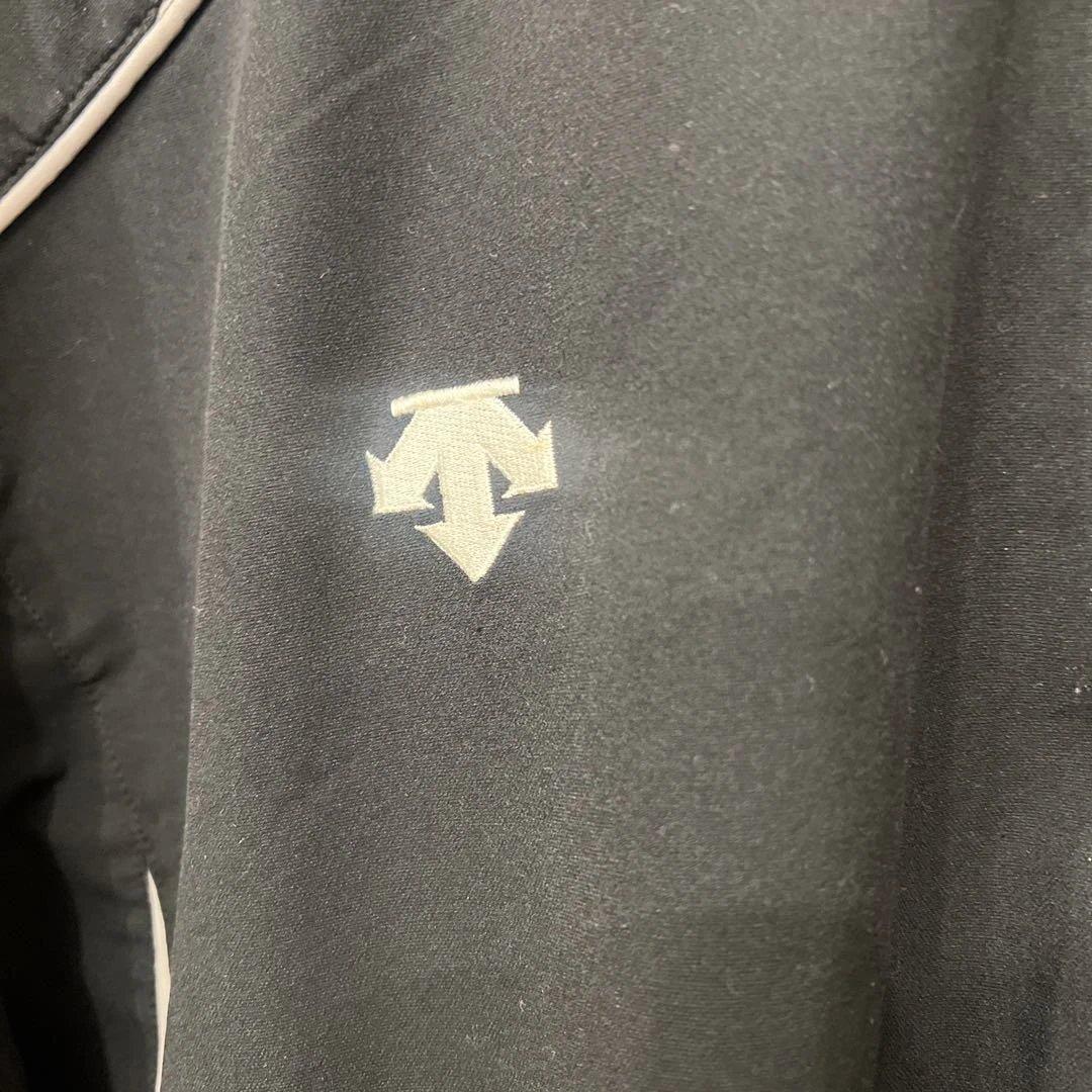 千葉ロッテブラック半袖ジップアップウェア デサントM刺繍サイズXA