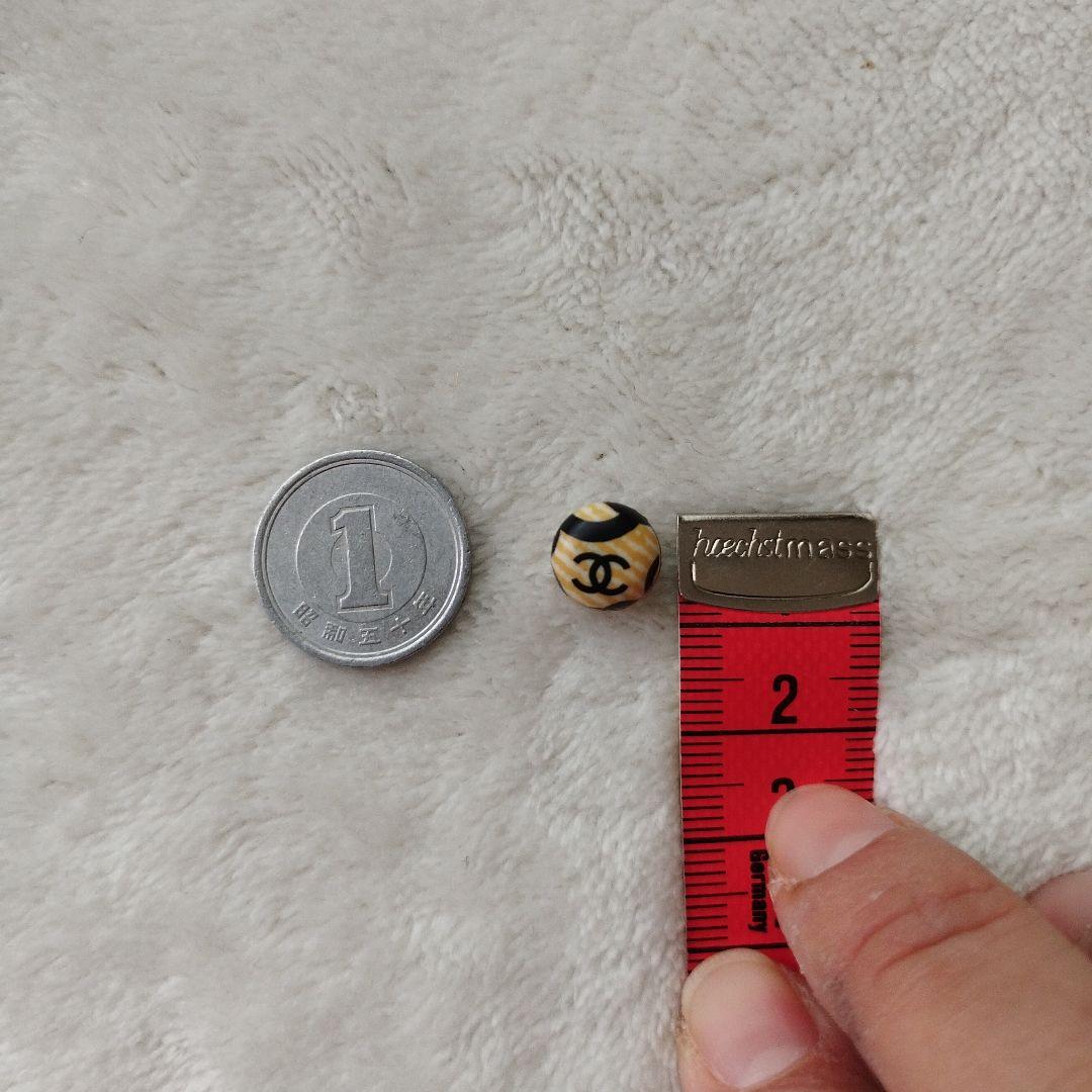 CHANEL ココマーク　ピアス　片耳　ゴールド　ボーダー