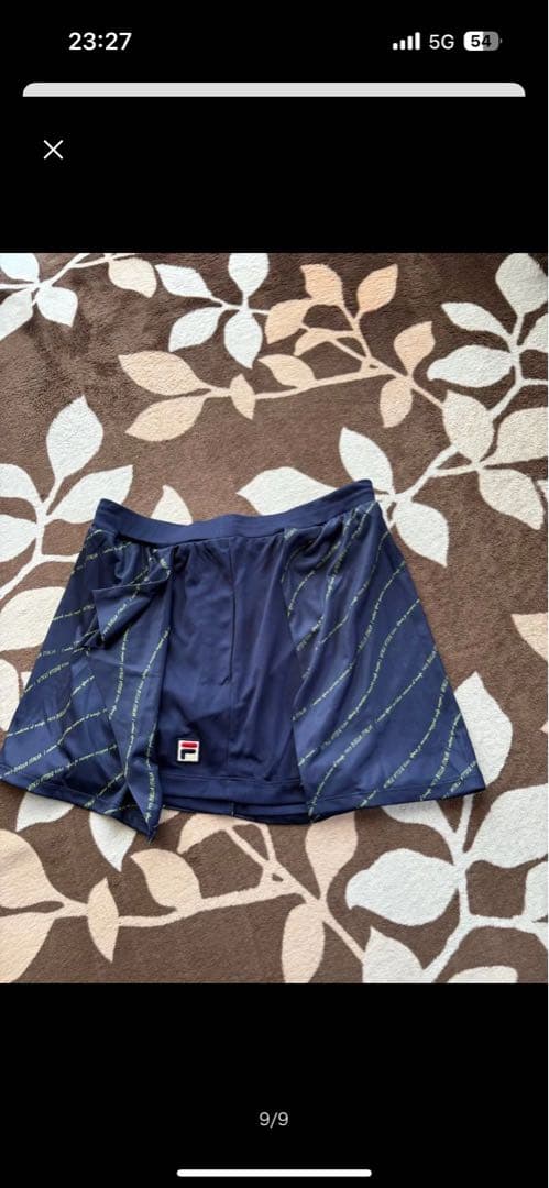 FILA テニスウェア 上下セットアップ ネイビー リボンモチーフ　半ズボン