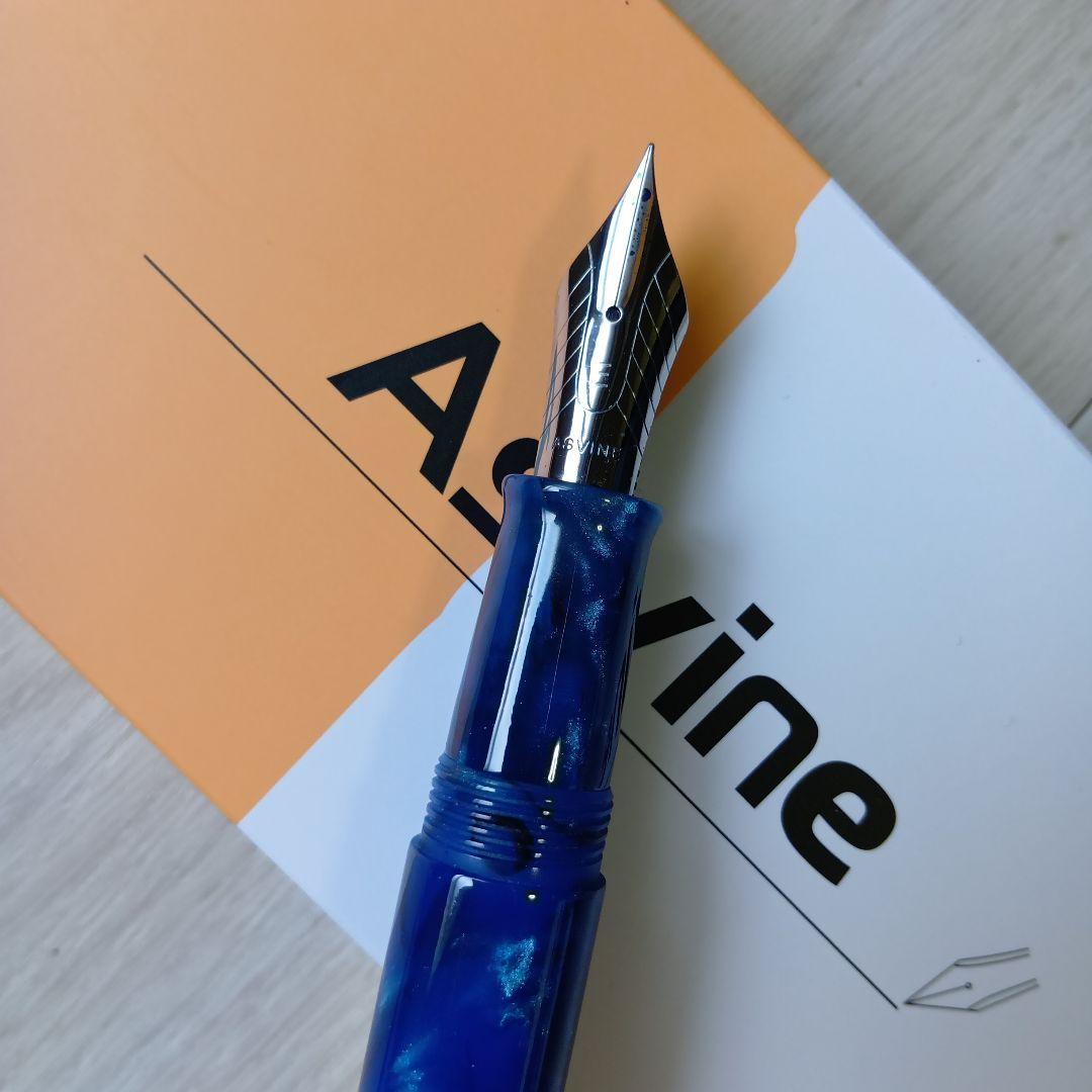 Asvine C80 万年筆　EF字　特大ペン先　コバルトブルー　アズバイン