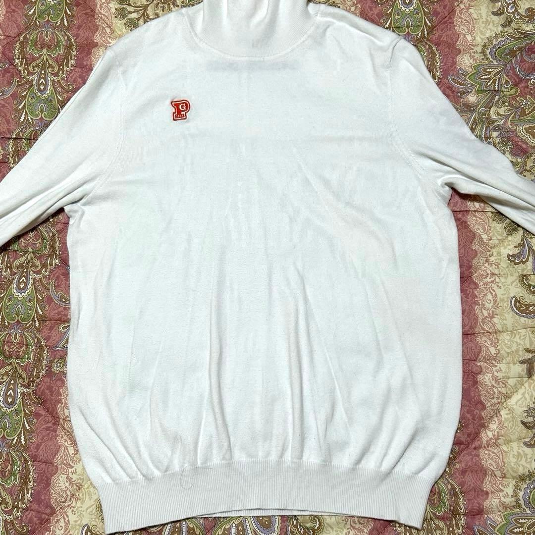 パーリーゲイツ　タートルネック　6 XL ゴルフ　ホワイト　ニット