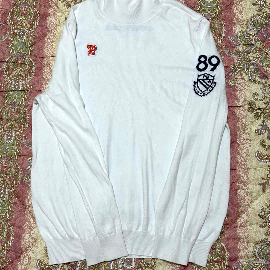 パーリーゲイツ　タートルネック　6 XL ゴルフ　ホワイト　ニット