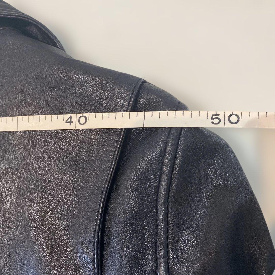 ZARA ブラック レザー ダブルライダースジャケット 羊革