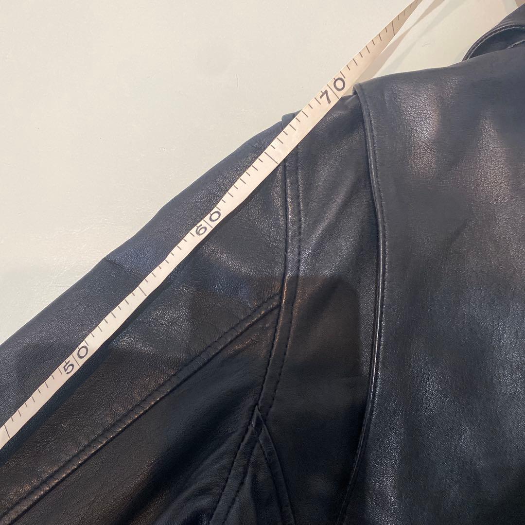 ZARA ブラック レザー ダブルライダースジャケット 羊革
