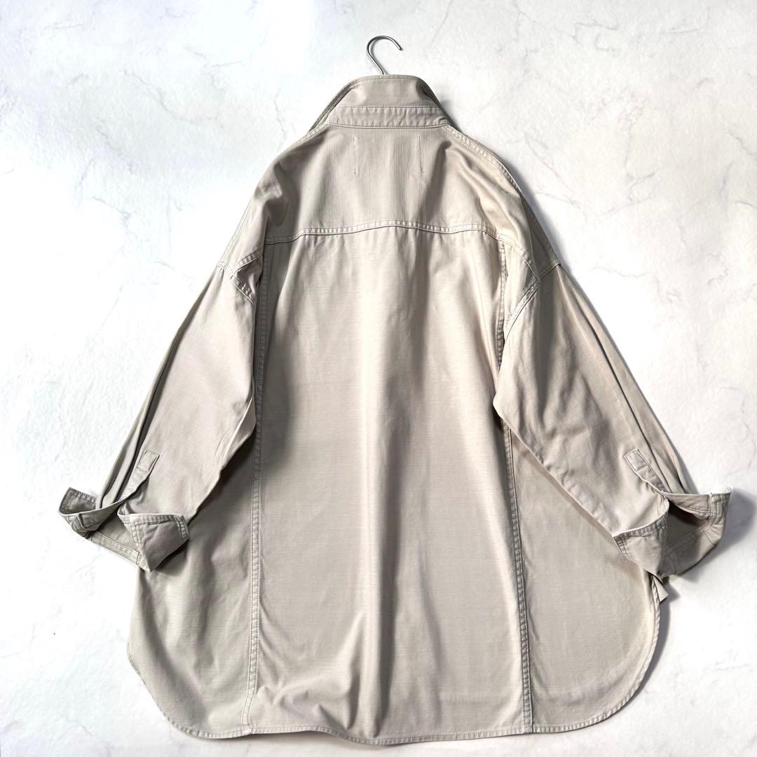 極美品 ヘルシーデニム オーバーシャツ アーモンドシャツ ミリタリー ベージュ