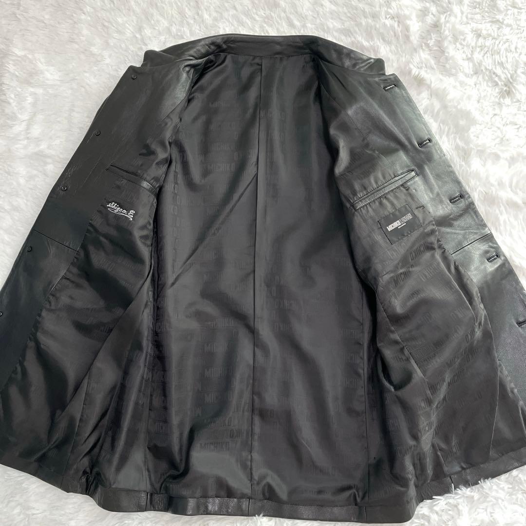【美品 マオカラー】ミチコロンドン ラムレザー ジャケット 本革 メンズ y2k